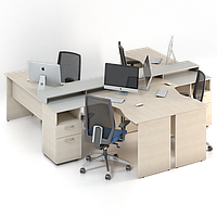 Робоче місце для персоналу Сенс композиція №6 ширина 2680 мм (MConcept-ТМ)