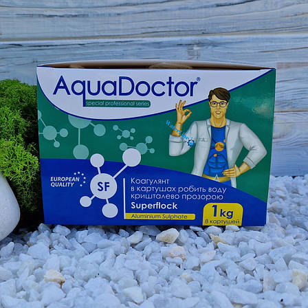 Коагулянт (флокулянт) проти мутності у воді Aquadoctor Superflock 1 кг | Аквадоктор у картушах, фото 1