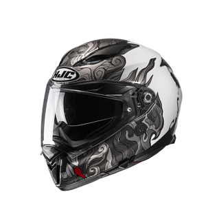 Мотошолом HJC F70 Spector біло-сірий