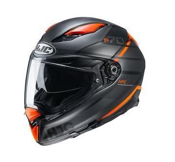 Мотошолом HJC F70 Tino сіро-помаранчевий