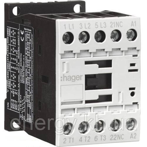 Контактор корпусний 3P+1НЗ, 230В-АС, 7А AC-3, Hager EV00701C, фото 1