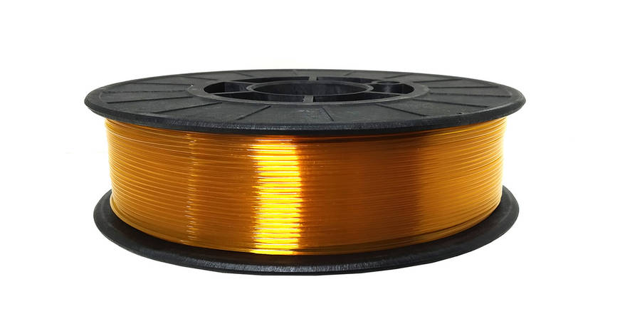 Нитка PETG (CoPET, ПЕТГ) пластик для 3D друку, Прозорий бурштин (1.75 мм/0.75 кг), фото 1