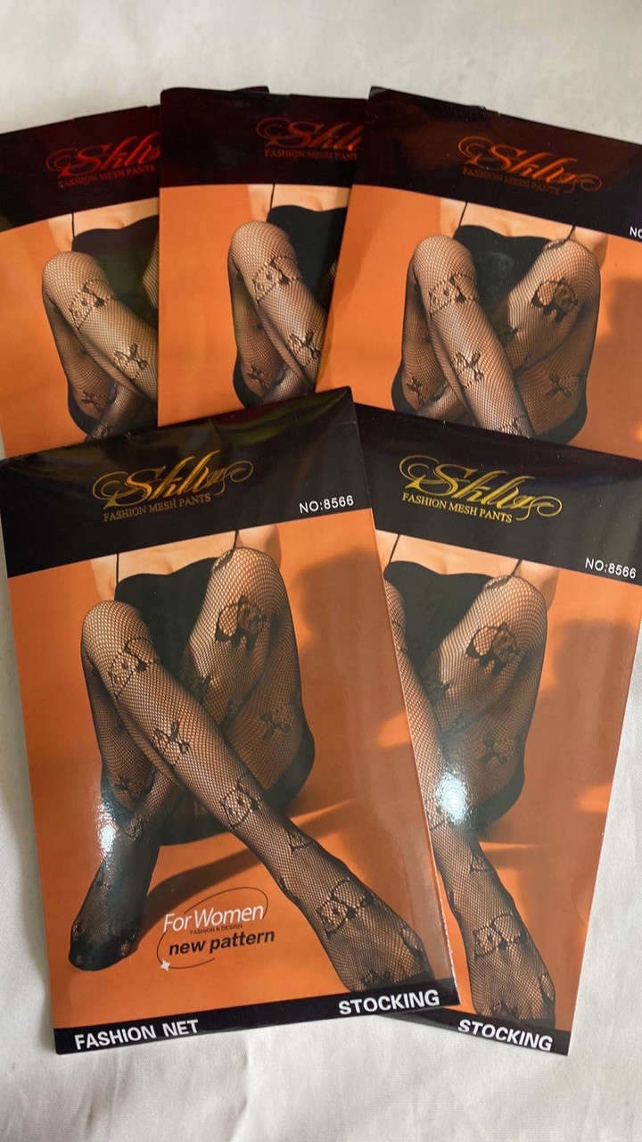 Жіночі молодіжні колготи у сітку з візерунком Panda, чорні SKLV, фото 1