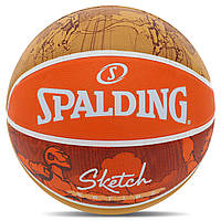 Мяч баскетбольный Spalding Sketch Series Outdoor размер 7 резиновый для улицы-зала (84452Y)