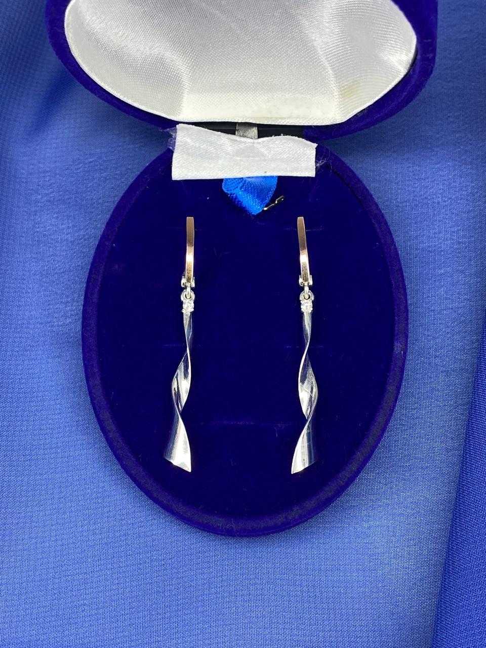 Срібні сережки з золотими накладками  DARIY 127с