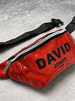 Бананка сумка поясная сумка для документов сумка на пояс лак David Jones красная