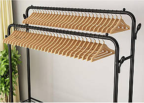 Вішалка для одягу та взуття на колесах у передпокій 4 бічні гачки, багатофункціональна, фото 3