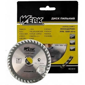 Диск пиляльний для дерева — 230х22,23 40 зуб. (WERK) 36116
