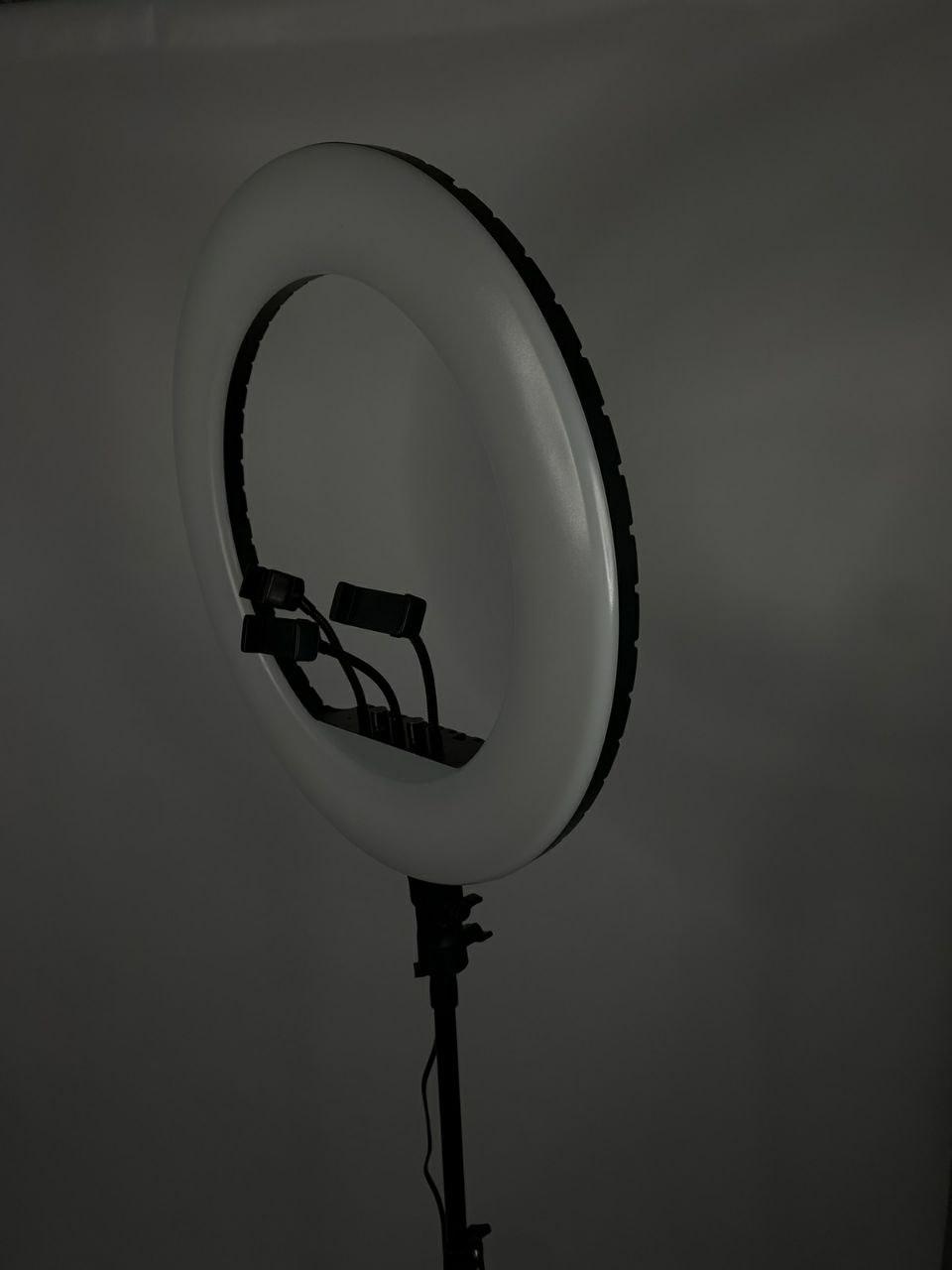 Цветная кольцевая лампа 45 см, Led лампа для предметной съемки со штативом, Кольцевая лампа набор блогера - фото 3 - id-p1883935378
