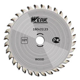Диск пиляльний для дерева — 180х22,23 32 зуб. (WERK) 36101