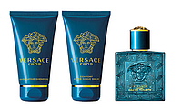 Подарочный Набор Versace Eros туалетная вода 50 ml, бальзам после бритья 50 ml, гель для душа 50 ml