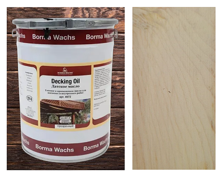 Палубна олія/масло (терасна) Decking Oil, Borma Wachs на сосні, колір Топлене молоко, фото 1