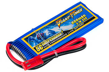 Акумулятор для радіокерованої моделі Giant Power (Dinogy) Li-Pol 800 мА·год 3.7 В 65x25x6,5 мм JST 35C MK MKMK