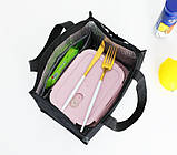 Ланчбег з фольгованим полотном на блискавці Food чорний (LB-31450), фото 5