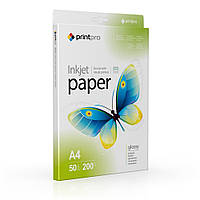 Фотобумага PrintPro A4 глянцевая, 200 г/м2, 50 л., (PGE200050A4)