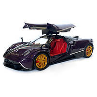 Машинка металева іграшкова Pagani huayra Roadster, Авто Експерт, 1:24, фіолетова, світло, звук, інерція, відкр. двері, 21*5,5*9см., фото 2