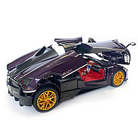 Машинка металева іграшкова Pagani huayra Roadster, Авто Експерт, 1:24, фіолетова, світло, звук, інерція, відкр. двері, 21*5,5*9см., фото 4