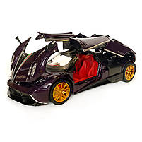 Машинка металева іграшкова Pagani huayra Roadster, Авто Експерт, 1:24, фіолетова, світло, звук, інерція, відкр. двері, 21*5,5*9см., фото 6