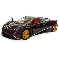 Машинка металева іграшкова Pagani huayra Roadster, Авто Експерт, 1:24, фіолетова, світло, звук, інерція, відкр. двері, 21*5,5*9см., фото 8
