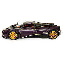 Машинка металева іграшкова Pagani huayra Roadster, Авто Експерт, 1:24, фіолетова, світло, звук, інерція, відкр. двері, 21*5,5*9см., фото 9