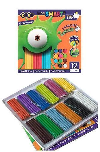 Пластилін ZiBi Smart Line 12 кольорів, 240 г