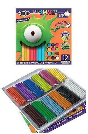Пластилін ZiBi Smart Line 12 кольорів, 240 г, фото 1