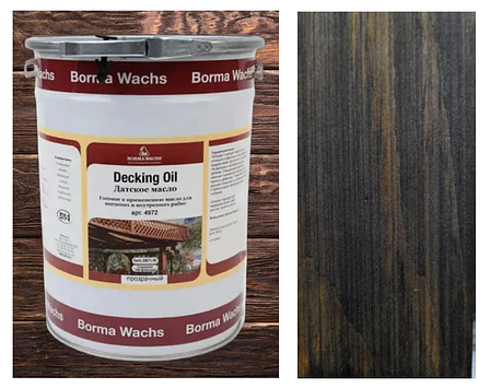 Палубна олія/масло (терасна) Decking Oil, Borma Wachs на сосні, колір Неро, фото 1