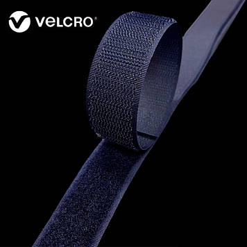 Липучка контактна Velcro 25 мм колір темно-синій  NAVY (1/5)  стрічка-гачки та стрічка-петлі комплект loop/hook