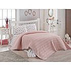 Літній набір постільної білизни з вафельним покривалом  DO&CO Dantelli Pike колір рожевий