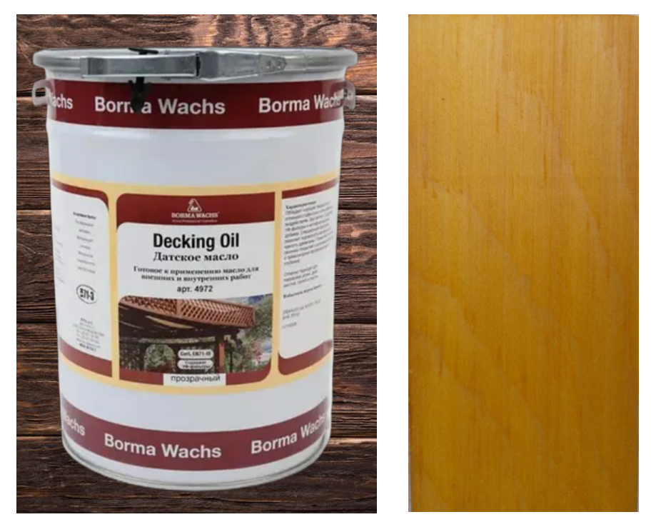 Палубна олія/масло (терасна) Decking Oil, Borma Wachs на сосні, колір Янтар