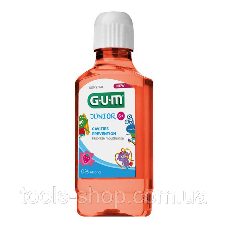 Дитячий ополіскувач для порожнини рота GUM Junior 300 мл для дітей від 6 років, фото 1