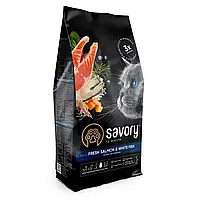 Savory Fresh Salmon & White Fish (Сейворі) сухий корм для довгошерстних кішок з лососем та білою рибою, 2 кг