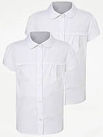 Ошатна дитяча блузка / сорочка для дівчинки шкільна, з коротким рукавом George, розміри 116-140