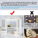QYH Makeup Light Бездротові портативні перезаряджувані дзеркальні світильники для марнославства, фото 2