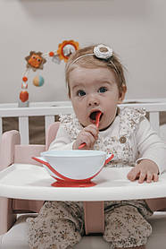 Мисочка з присоскою та ложечкою 1063 Babyono, Рожевий 1063/03