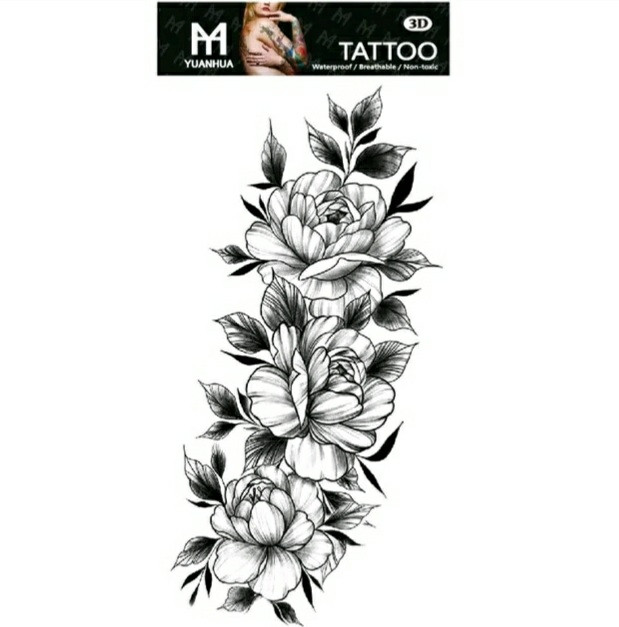Тату tattoo тимчасове тату наклейка на тіло териниста троянда