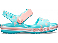 Детские шлепанцы Кроксы Crocs Bayaband Sandal Kids Pool Голубые