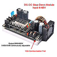 DKP6008 8A DC-DC 6-65В->0-60В Понижувальний перетворювач, стабілізатор із цифровим керуванням
