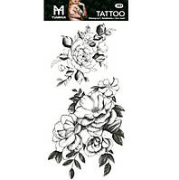 Тату tattoo тимчасове тату наклейка на тіло кущ троянд