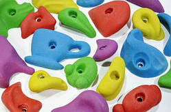 Комплект зачепів для скеледрому різнобарвний - 54 штуки