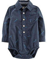 Детский бодик-рубашка для мальчика 12 месяцев