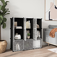 Пластиковый складной шкаф Storage Cube Cabinet 9 секций, модульный шкаф, стильный шкаф