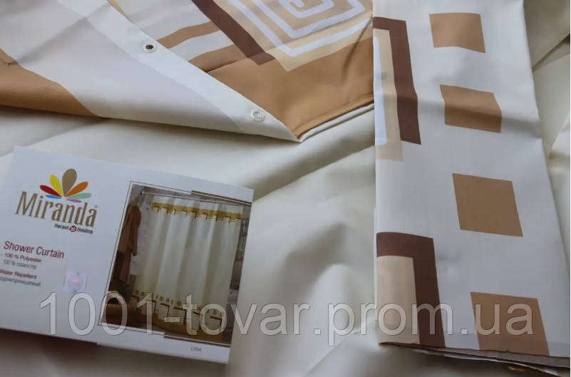 Тканевая шторка для ванной комнаты "Lykia" тканевая Miranda (Миранда), размер 180х200 см., Турция - фото 4 - id-p1884063332