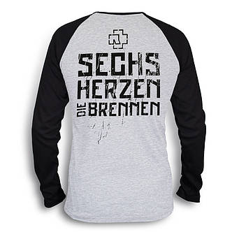Футболка реглан з довгим рукавом RAMMSTEIN Sechs Herzen меланж - чорний, фото 3