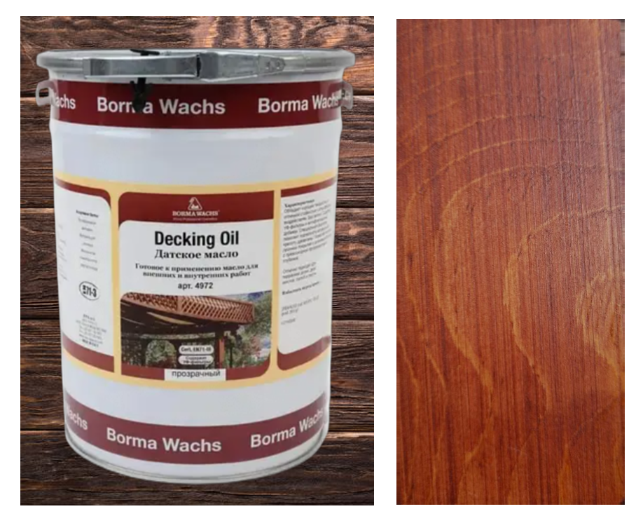 Палубна олія/масло (терасна) Decking Oil, Borma Wachs на сосні, колір Кармен