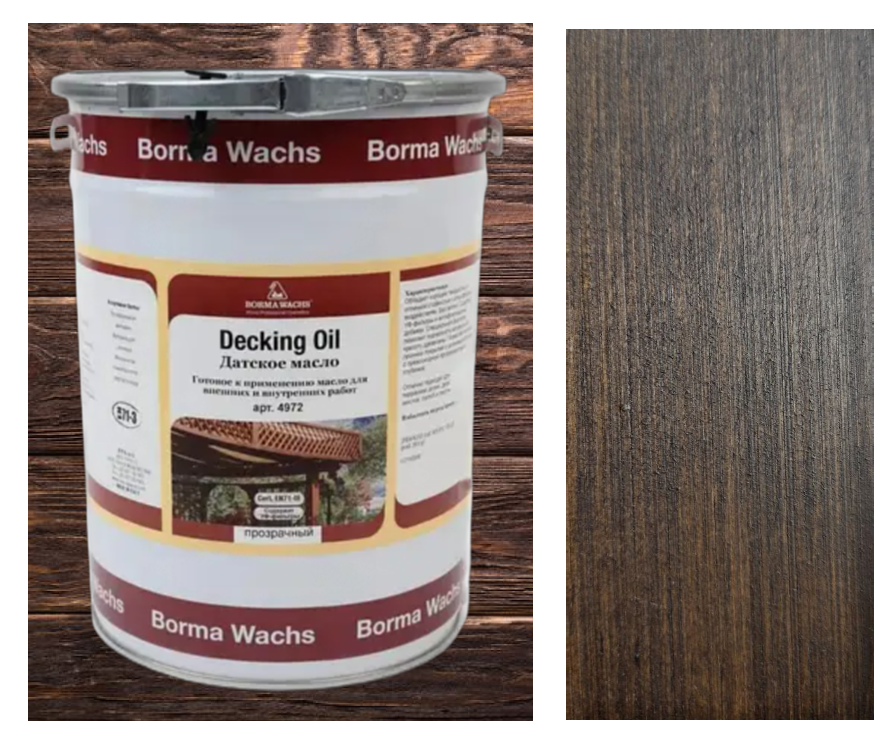 Палубна олія/масло (терасна) Decking Oil, Borma Wachs на сосні, колір Агат