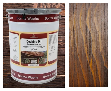 Палубна олія/масло (терасна) Decking Oil, Borma Wachs на сосні, колір Античний горіх, фото 1