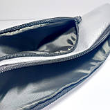 Поясна сумка бананка плоский колір сріблястий шкірозамінник, фото 4