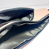 Поясна сумка бананка плоска пудровий шкірозамінник, фото 4