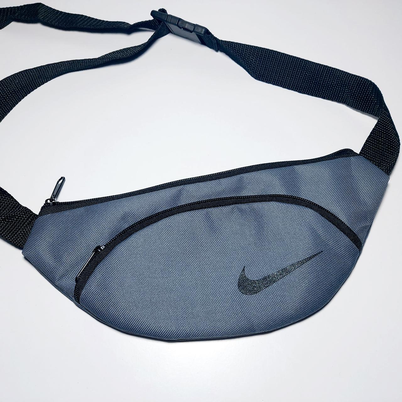 Поясна сумка бананка сіра плоска спорт, фото 1